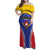 Custom Baseball Venezuela Family Matching Off Shoulder Maxi Dress and Hawaiian Shirt Team Venezuela Go Champions