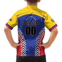 Custom Baseball Venezuela Family Matching Off Shoulder Short Dress and Hawaiian Shirt Team Venezuela Go Champions