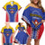 Custom Baseball Venezuela Family Matching Off Shoulder Short Dress and Hawaiian Shirt Team Venezuela Go Champions