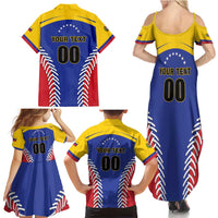 Custom Baseball Venezuela Family Matching Summer Maxi Dress and Hawaiian Shirt Team Venezuela Go Champions