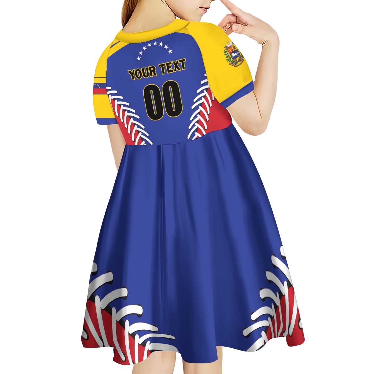 Custom Baseball Venezuela Kid Short Sleeve Dress Team Venezuela Go Champions