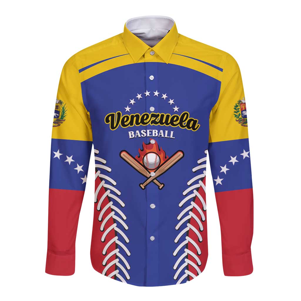 Custom Baseball Venezuela Long Sleeve Button Shirt Team Venezuela Go Champions
