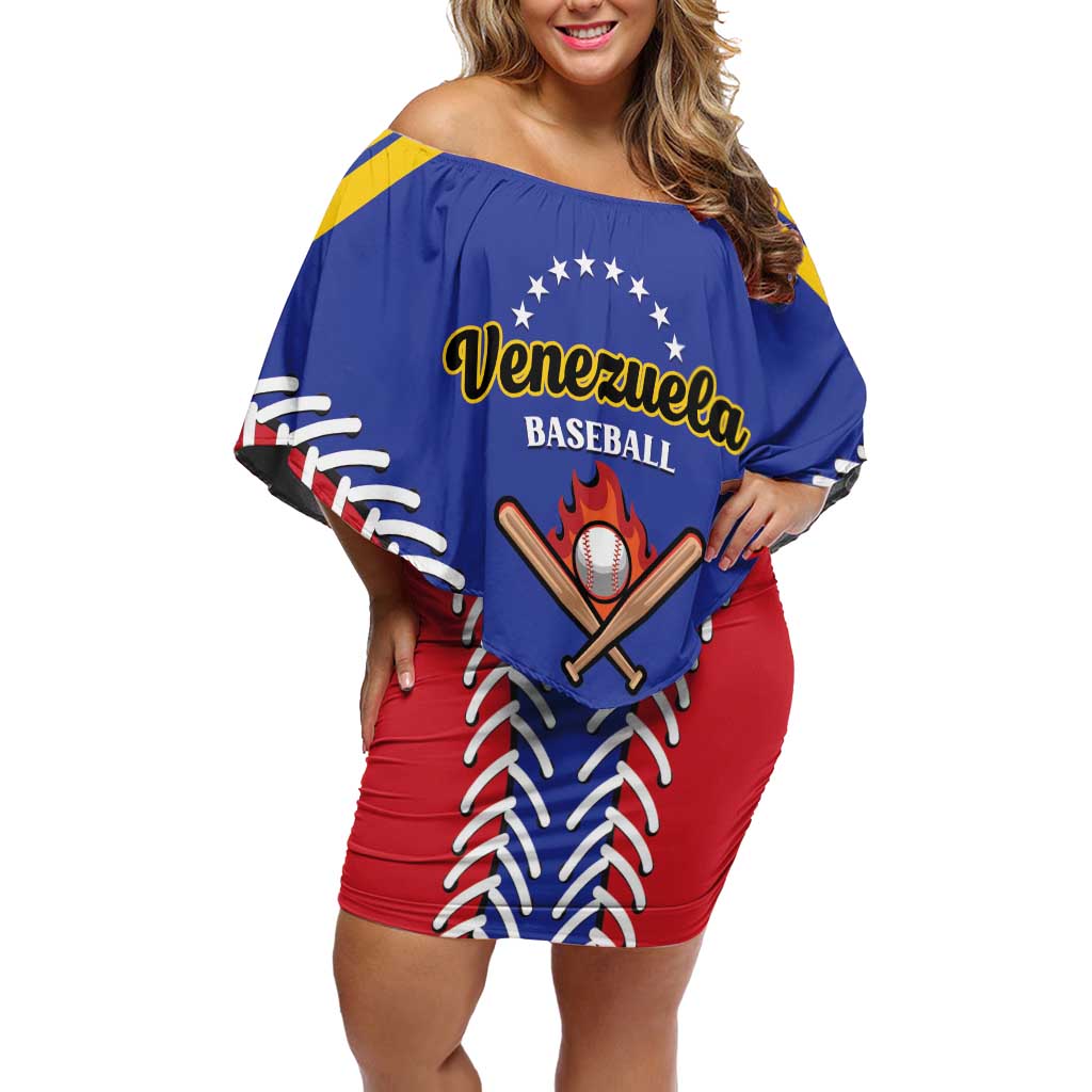 Custom Baseball Venezuela Off Shoulder Short Dress Team Venezuela Go Champions