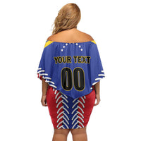 Custom Baseball Venezuela Off Shoulder Short Dress Team Venezuela Go Champions