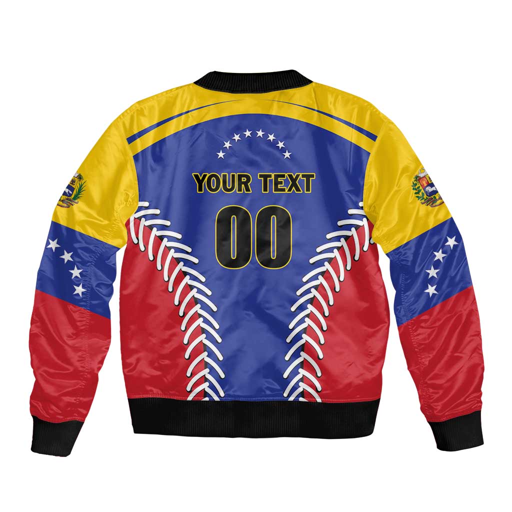 Custom Baseball Venezuela Sleeve Zip Bomber Jacket Team Venezuela Go Champions
