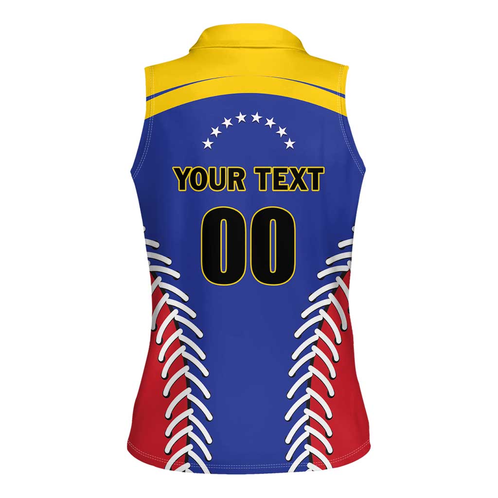 Custom Baseball Venezuela Women Sleeveless Polo Shirt Team Venezuela Go Champions