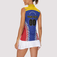 Custom Baseball Venezuela Women Sleeveless Polo Shirt Team Venezuela Go Champions