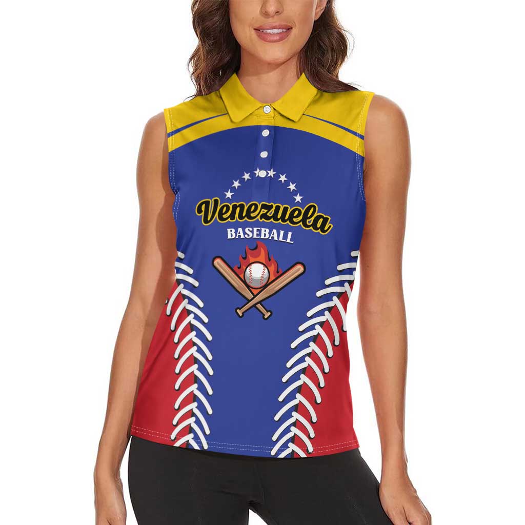 Custom Baseball Venezuela Women Sleeveless Polo Shirt Team Venezuela Go Champions