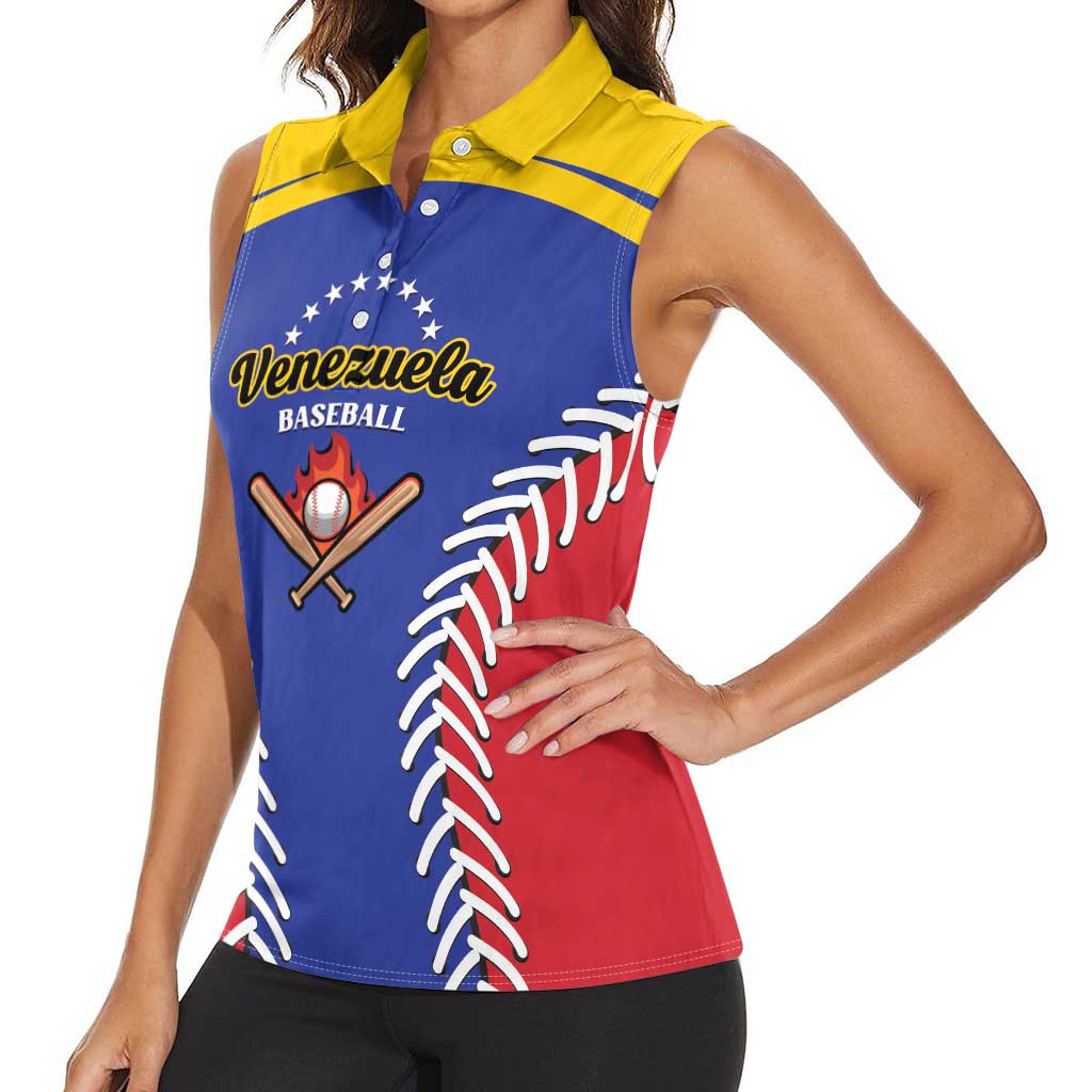 Custom Baseball Venezuela Women Sleeveless Polo Shirt Team Venezuela Go Champions