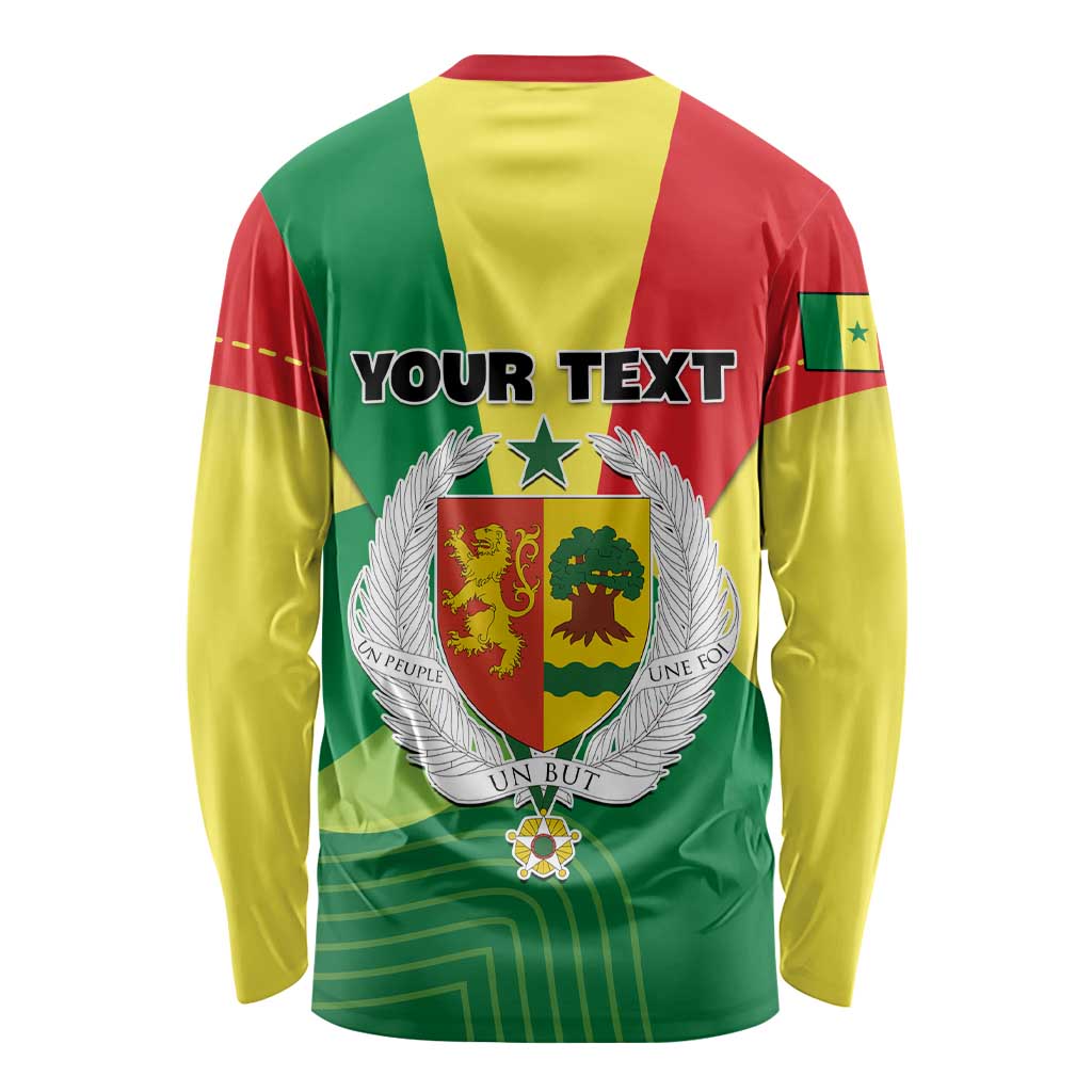 Custom Senegal Long Sleeve Shirt Bahamian Lion Baobab Flag Style LT01