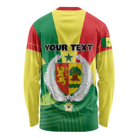 Custom Senegal Long Sleeve Shirt Bahamian Lion Baobab Flag Style LT01