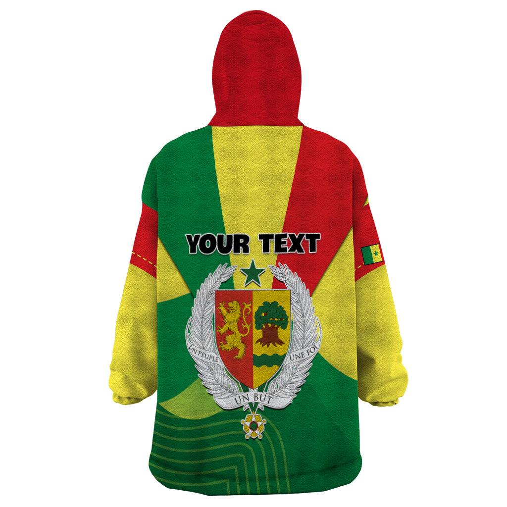 Custom Senegal Wearable Blanket Hoodie Bahamian Lion Baobab Flag Style - Wonder Print Shop