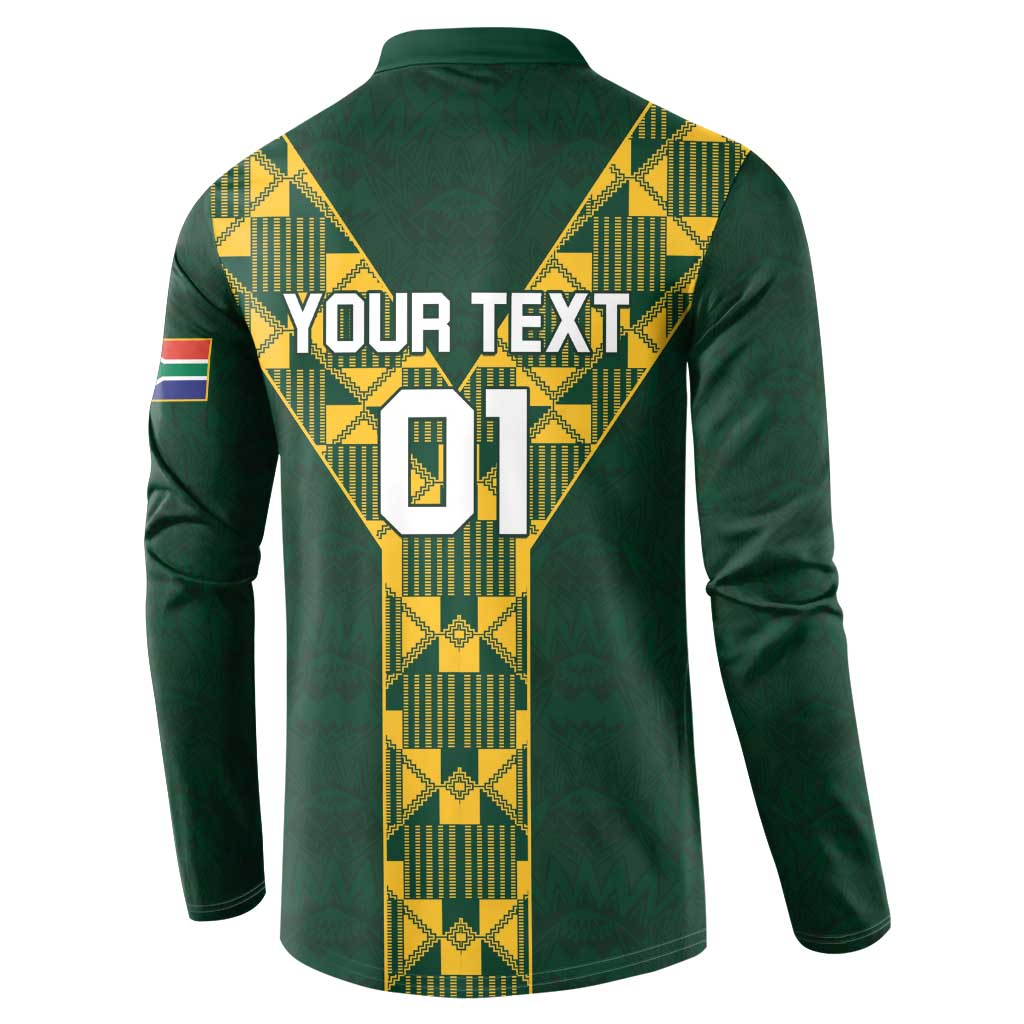 Custom South Africa 2024 Rugby Button Sweatshirt Go Springboks Protea Pattern - Wonder Print Shop