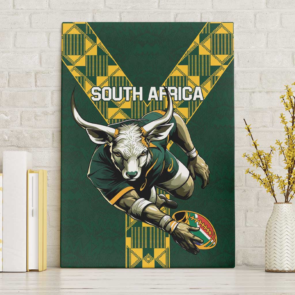Custom South Africa 2024 Rugby Canvas Wall Art Go Springboks Protea Pattern - Wonder Print Shop