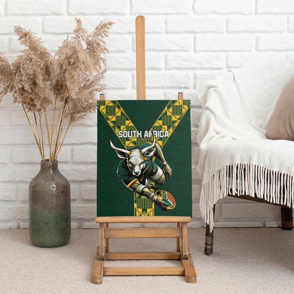 Custom South Africa 2024 Rugby Canvas Wall Art Go Springboks Protea Pattern - Wonder Print Shop