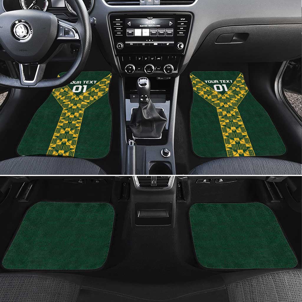 Custom South Africa 2024 Rugby Car Mats Go Springboks Protea Pattern - Wonder Print Shop