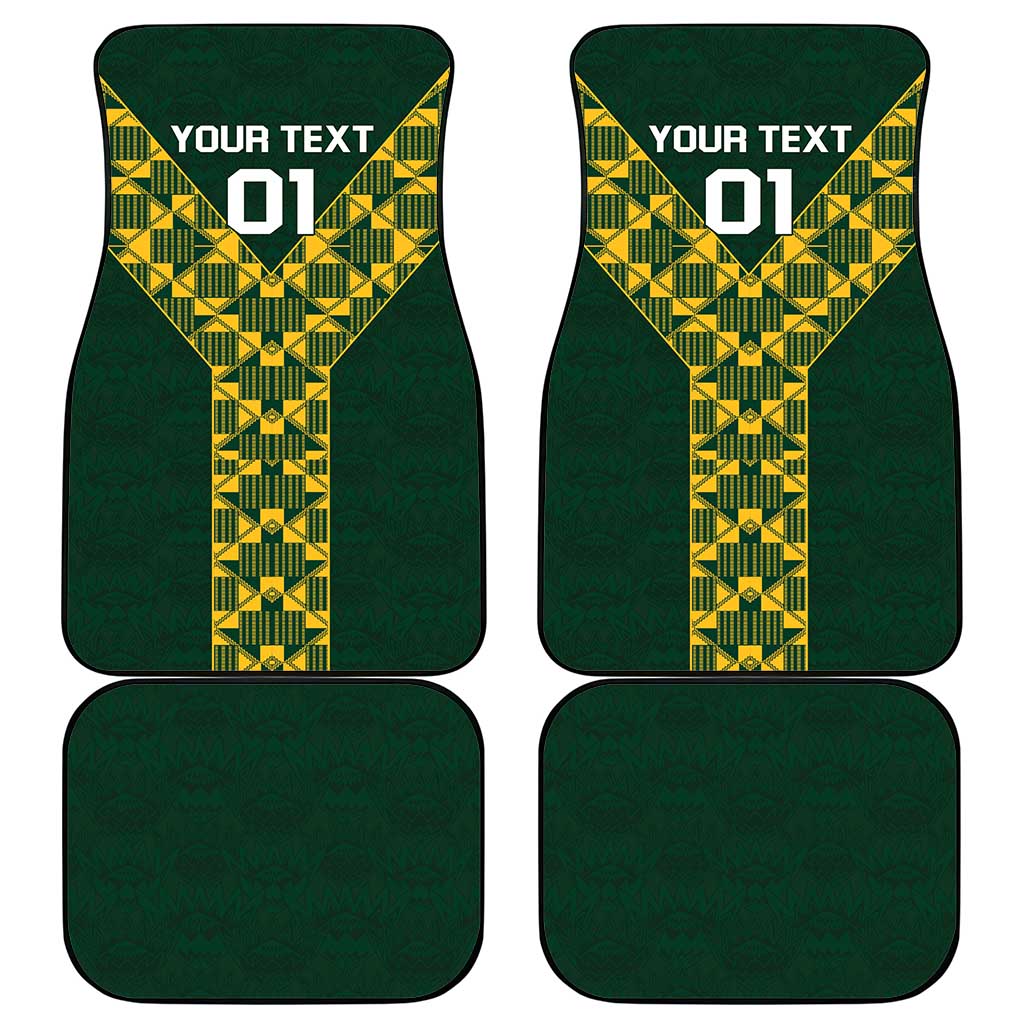 Custom South Africa 2024 Rugby Car Mats Go Springboks Protea Pattern - Wonder Print Shop