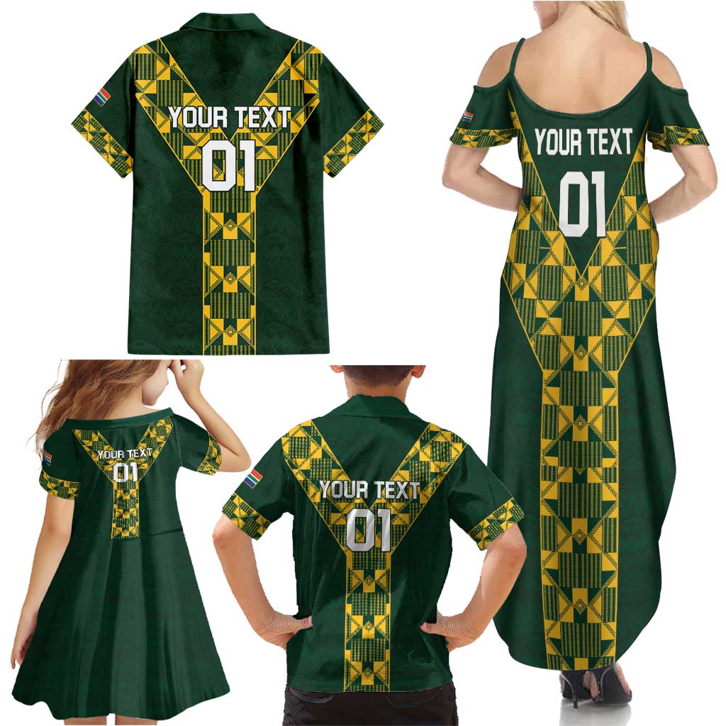 Custom South Africa 2024 Rugby Family Matching Summer Maxi Dress and Hawaiian Shirt Go Springboks Protea Pattern - Wonder Print Shop
