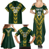 Custom South Africa 2024 Rugby Family Matching Summer Maxi Dress and Hawaiian Shirt Go Springboks Protea Pattern - Wonder Print Shop