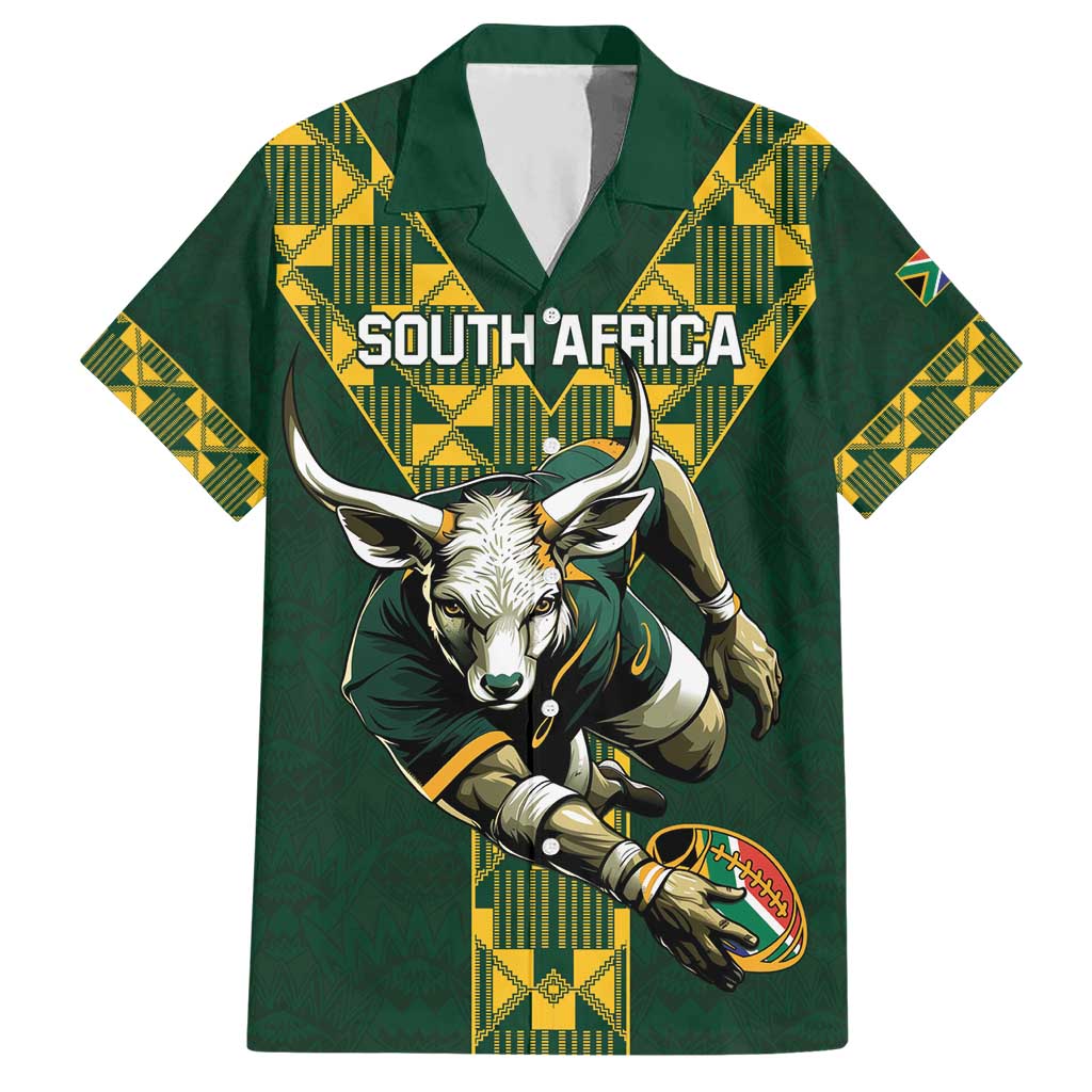 Custom South Africa 2024 Rugby Hawaiian Shirt Go Springboks Protea Pattern - Wonder Print Shop