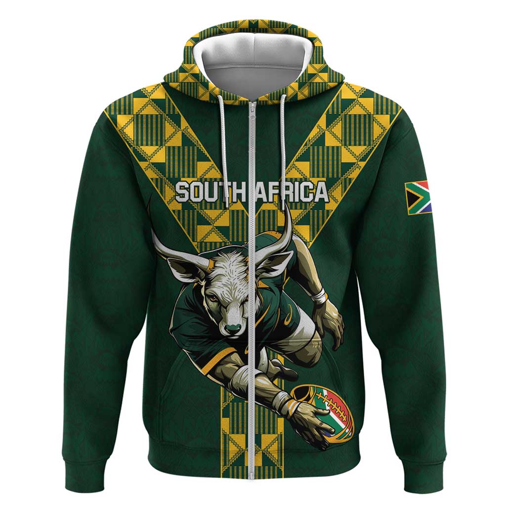 Custom South Africa 2024 Rugby Hoodie Go Springboks Protea Pattern - Wonder Print Shop