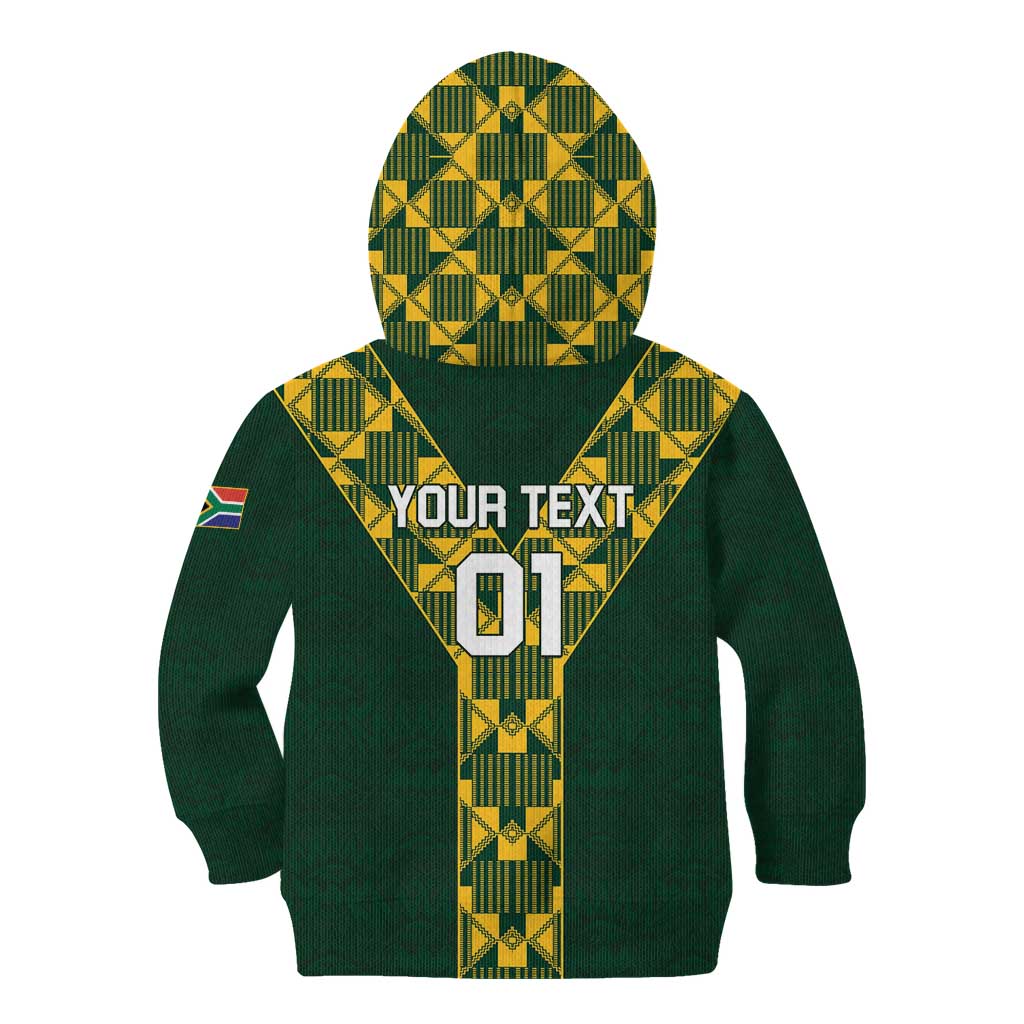 Custom South Africa 2024 Rugby Kid Hoodie Go Springboks Protea Pattern - Wonder Print Shop