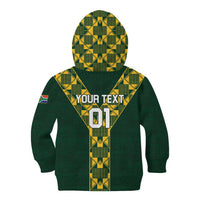 Custom South Africa 2024 Rugby Kid Hoodie Go Springboks Protea Pattern - Wonder Print Shop