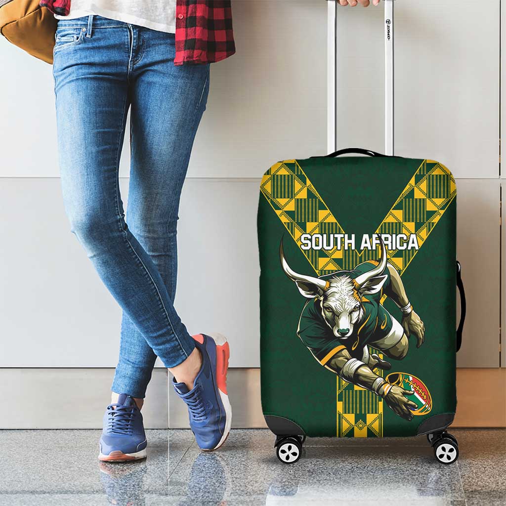 Custom South Africa 2024 Rugby Luggage Cover Go Springboks Protea Pattern - Wonder Print Shop