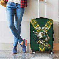 Custom South Africa 2024 Rugby Luggage Cover Go Springboks Protea Pattern - Wonder Print Shop