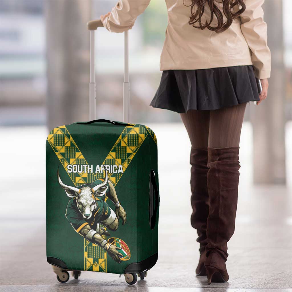 Custom South Africa 2024 Rugby Luggage Cover Go Springboks Protea Pattern - Wonder Print Shop