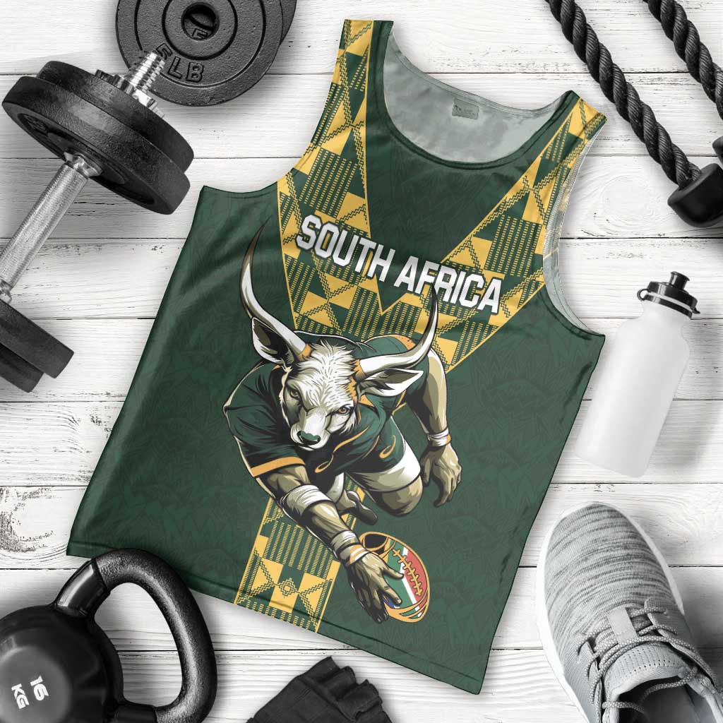 Custom South Africa 2024 Rugby Men Tank Top Go Springboks Protea Pattern - Wonder Print Shop