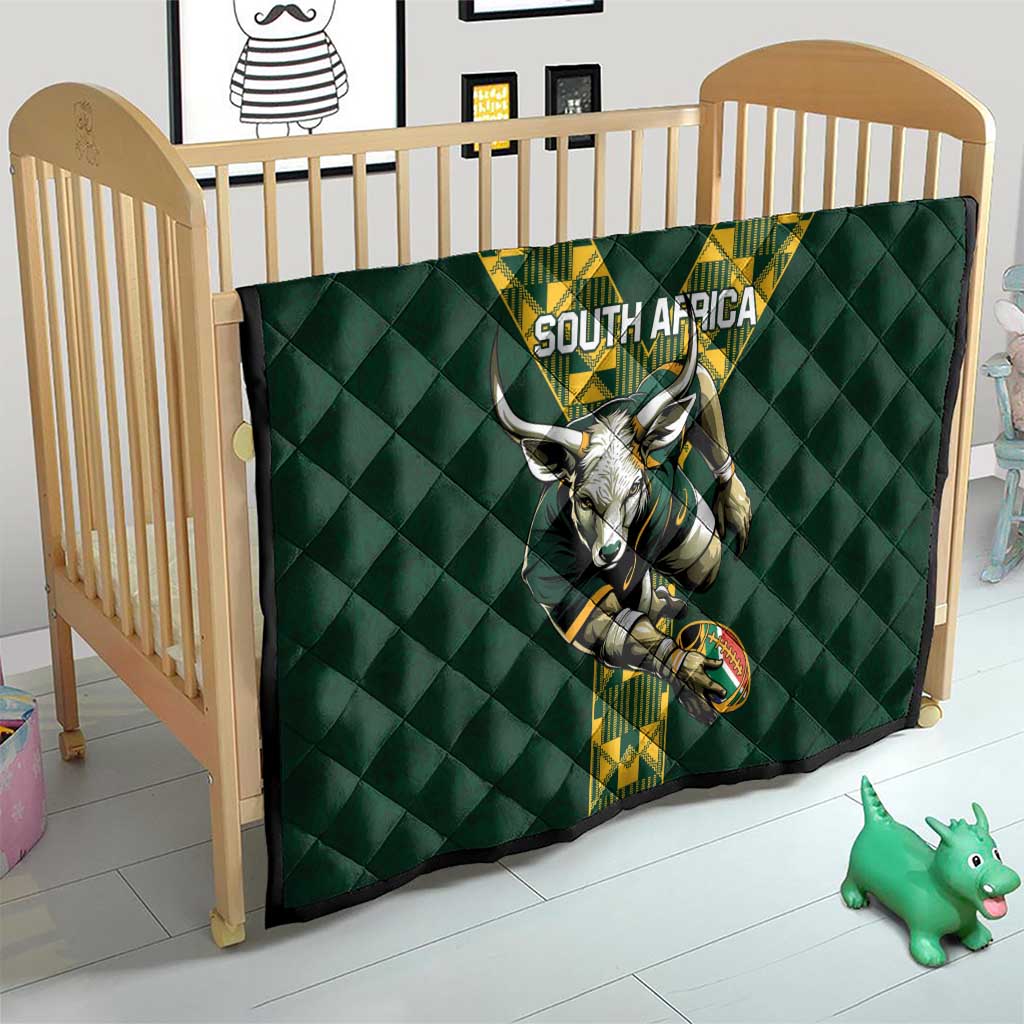 Custom South Africa 2024 Rugby Quilt Go Springboks Protea Pattern - Wonder Print Shop