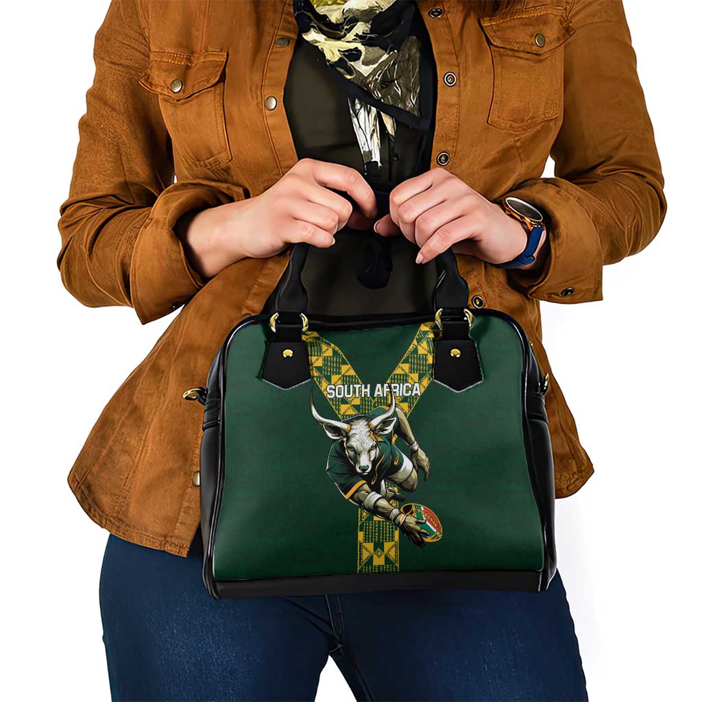 Custom South Africa 2024 Rugby Shoulder Handbag Go Springboks Protea Pattern