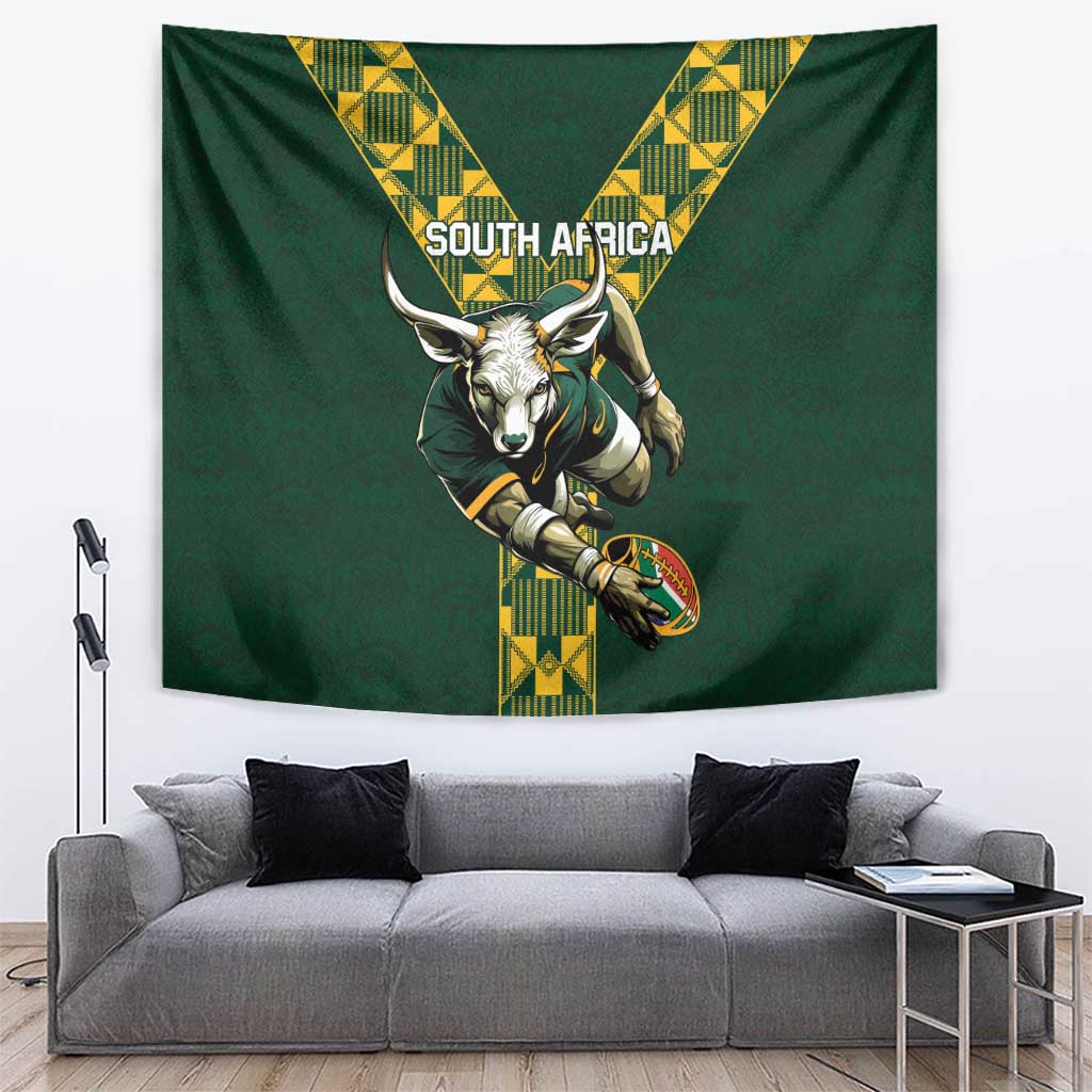 Custom South Africa 2024 Rugby Tapestry Go Springboks Protea Pattern - Wonder Print Shop