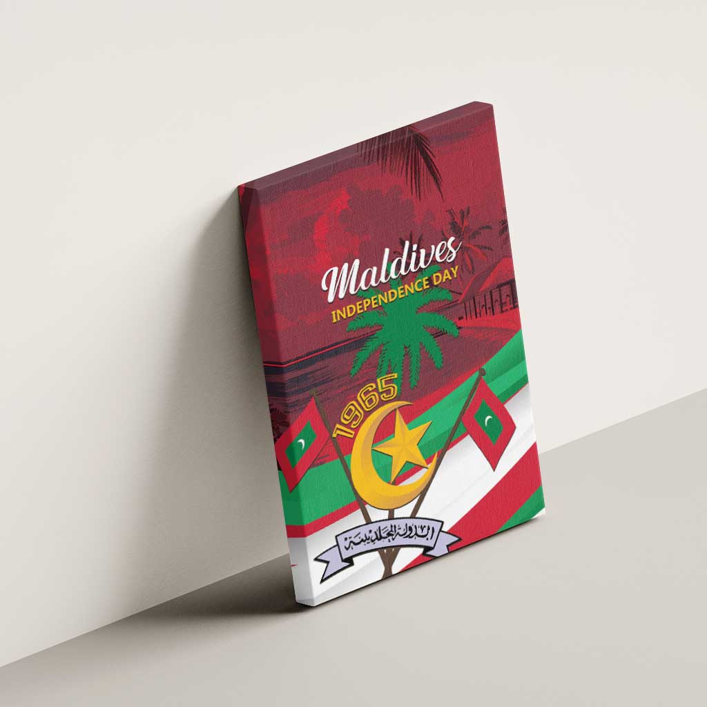 Personalized Maldives Independence Day 1965 Canvas Wall Art Dhivehi Raajjeyge Jumhooriyyaa - Wonder Print Shop