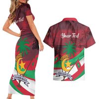Personalized Maldives Independence Day 1965 Couples Matching Short Sleeve Bodycon Dress and Hawaiian Shirt Dhivehi Raajjeyge Jumhooriyyaa - Wonder Print Shop