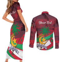 Personalized Maldives Independence Day 1965 Couples Matching Short Sleeve Bodycon Dress and Long Sleeve Button Shirt Dhivehi Raajjeyge Jumhooriyyaa - Wonder Print Shop