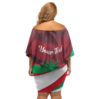 Personalized Maldives Independence Day 1965 Family Matching Off Shoulder Short Dress and Hawaiian Shirt Dhivehi Raajjeyge Jumhooriyyaa - Wonder Print Shop