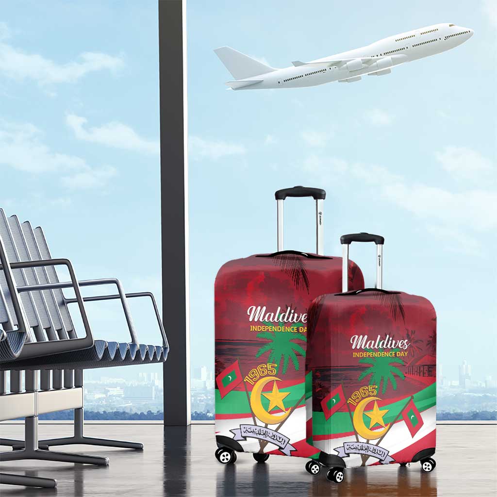 Personalized Maldives Independence Day 1965 Luggage Cover Dhivehi Raajjeyge Jumhooriyyaa - Wonder Print Shop