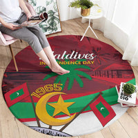 Personalized Maldives Independence Day 1965 Round Carpet Dhivehi Raajjeyge Jumhooriyyaa