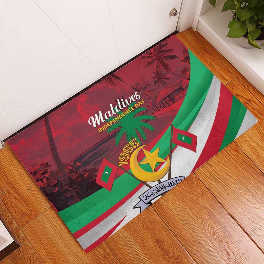 Personalized Maldives Independence Day 1965 Rubber Doormat Dhivehi Raajjeyge Jumhooriyyaa - Wonder Print Shop