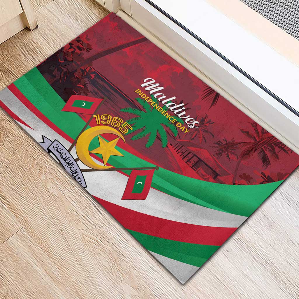 Personalized Maldives Independence Day 1965 Rubber Doormat Dhivehi Raajjeyge Jumhooriyyaa - Wonder Print Shop