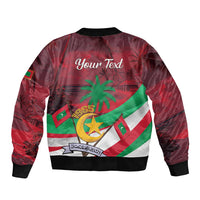Personalized Maldives Independence Day 1965 Sleeve Zip Bomber Jacket Dhivehi Raajjeyge Jumhooriyyaa - Wonder Print Shop