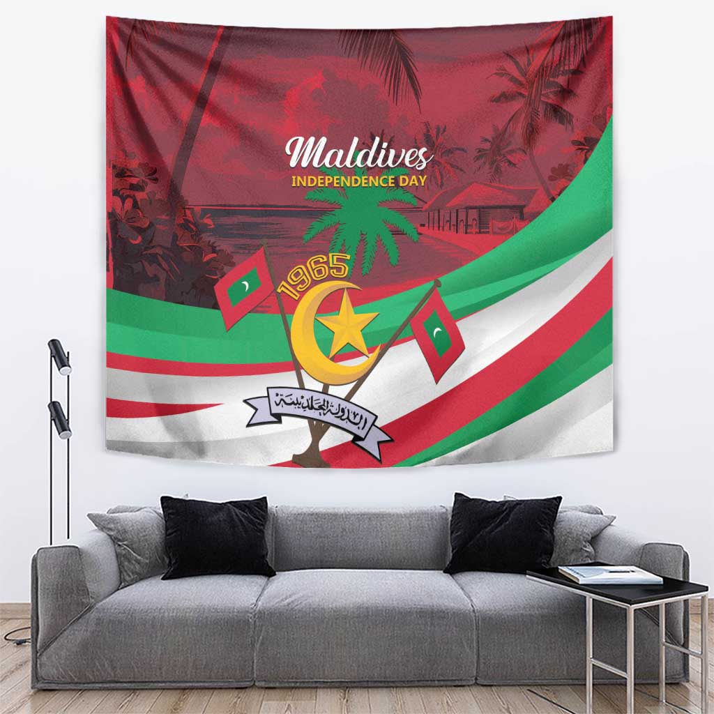Personalized Maldives Independence Day 1965 Tapestry Dhivehi Raajjeyge Jumhooriyyaa - Wonder Print Shop