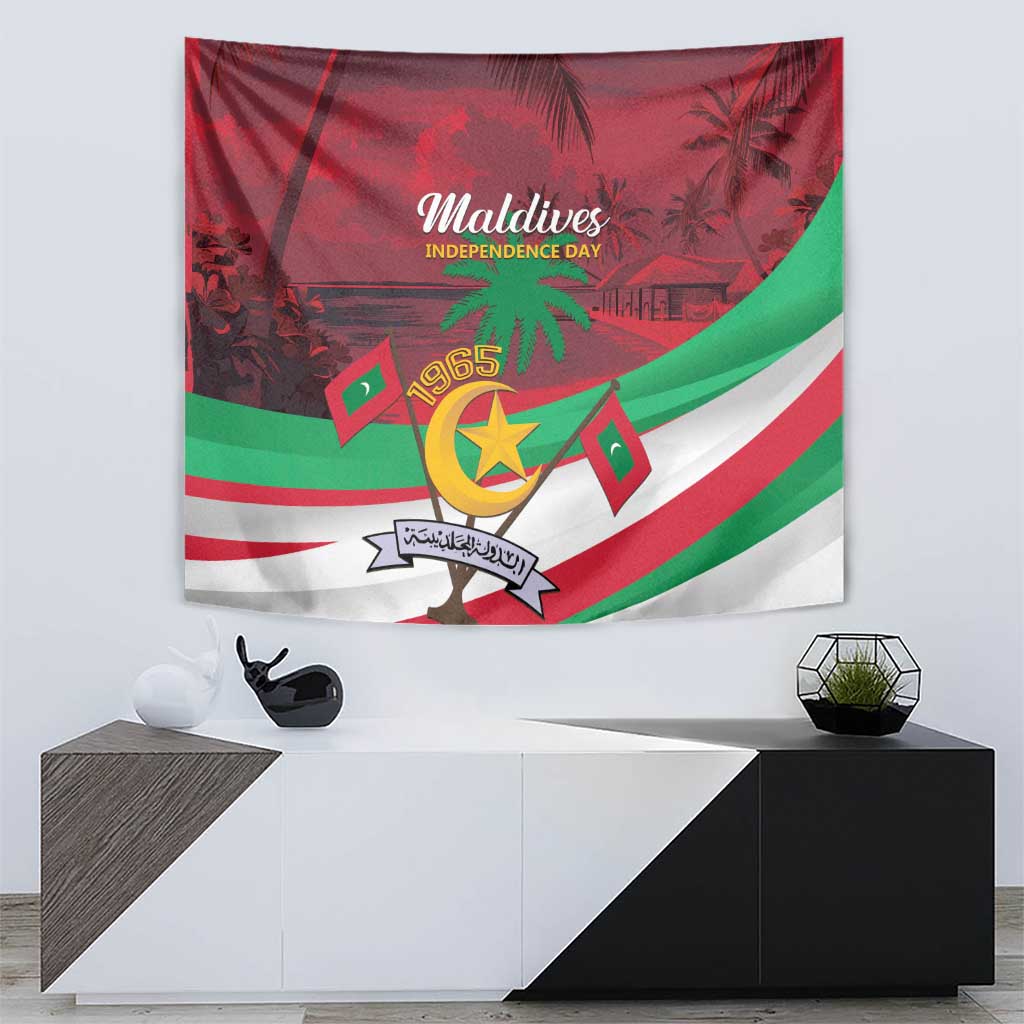 Personalized Maldives Independence Day 1965 Tapestry Dhivehi Raajjeyge Jumhooriyyaa - Wonder Print Shop