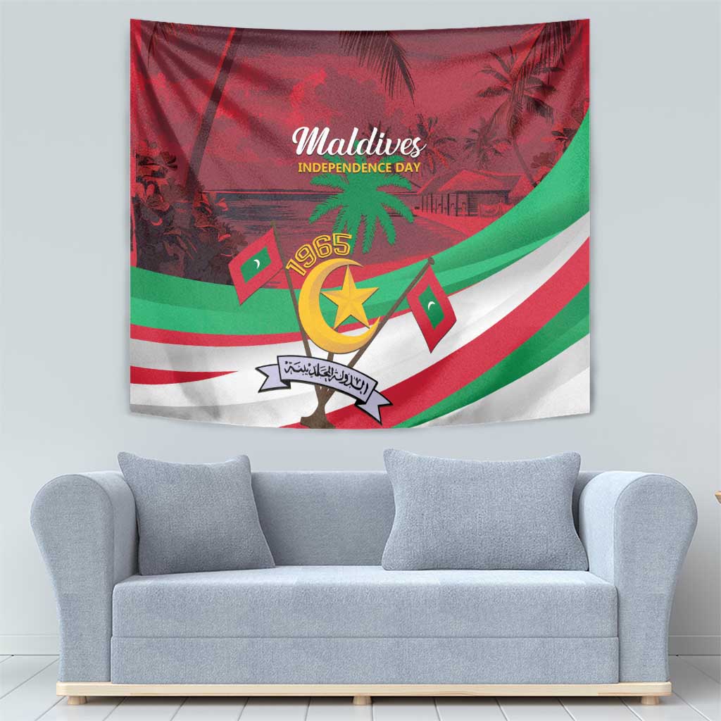Personalized Maldives Independence Day 1965 Tapestry Dhivehi Raajjeyge Jumhooriyyaa - Wonder Print Shop