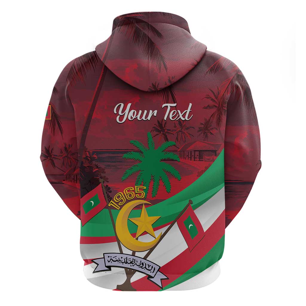 Personalized Maldives Independence Day 1965 Zip Hoodie Dhivehi Raajjeyge Jumhooriyyaa - Wonder Print Shop