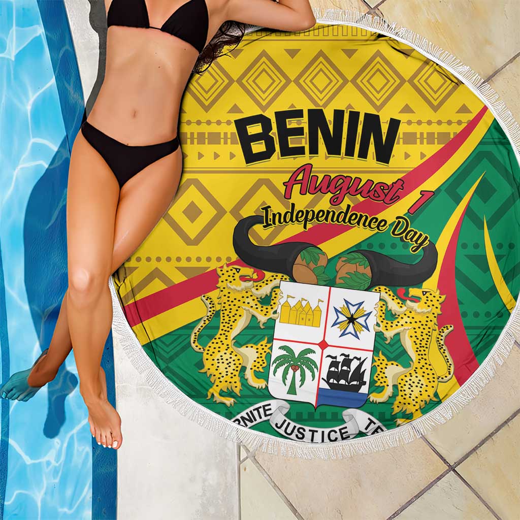 Personalized Benin Independence Day 1960 Beach Blanket Fraternite Justice Travail - Wonder Print Shop