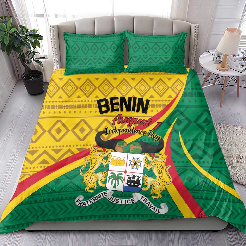 Personalized Benin Independence Day 1960 Bedding Set Fraternite Justice Travail - Wonder Print Shop