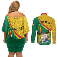 Personalized Benin Independence Day 1960 Couples Matching Off Shoulder Short Dress and Long Sleeve Button Shirt Fraternite Justice Travail - Wonder Print Shop